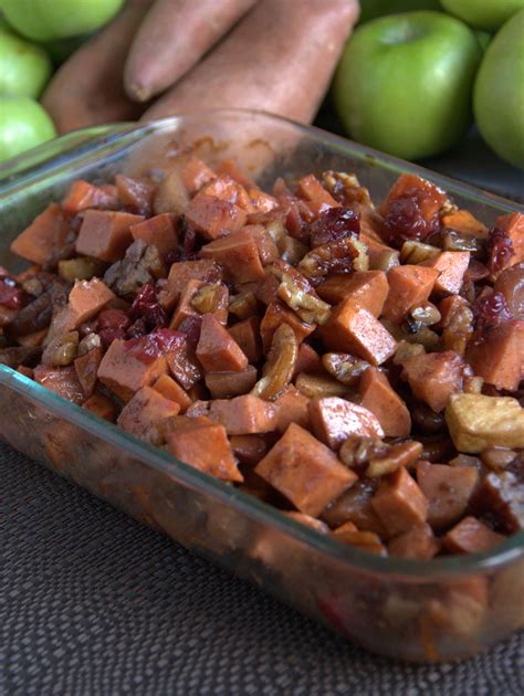 Maple Cinnamon Baked Sweet Potatoes And Apples