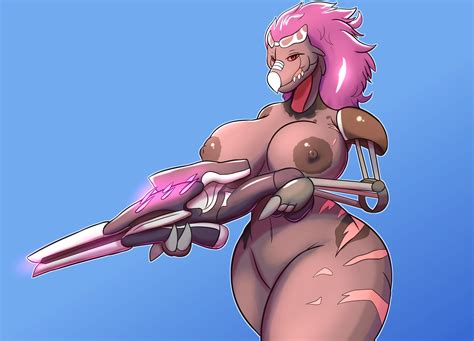 Rule 34 Alien Anthro Areola Breasts Female Gun Halo Series Hi Res Kig Yar Looking At Viewer