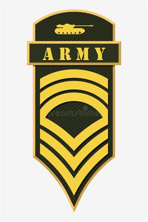 Military Ranks And Insignia Stripes And Chevrons Of Army Stock Vector