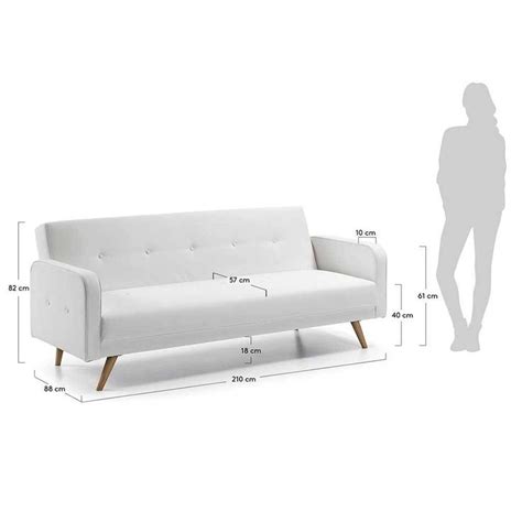 40 cm, die mittlere sitztiefe für aufrechtes sitzen ca. Bettsofa Mengiz in Weiß Webstoff mit 40 cm Sitzhöhe ...