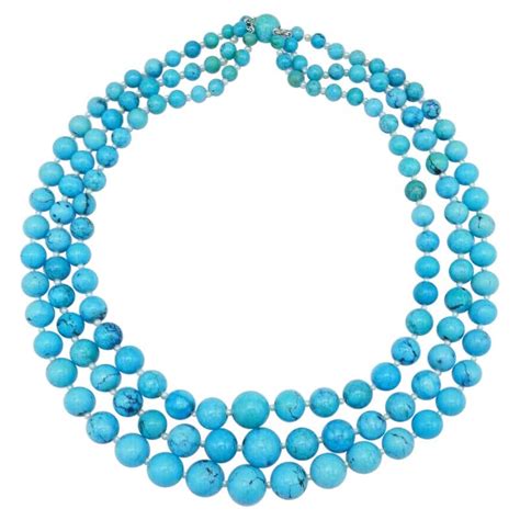 natural turquoise matrix bead necklace for sale at 1stdibs