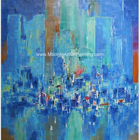 Abstract Cityscape Painting On Canvas Framed Oil