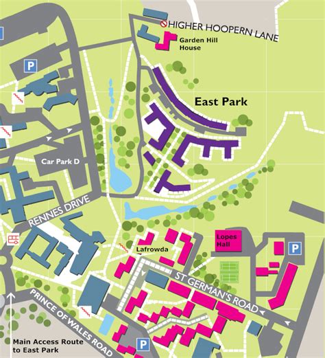East Park New Development Map Accommodation University Of Exeter