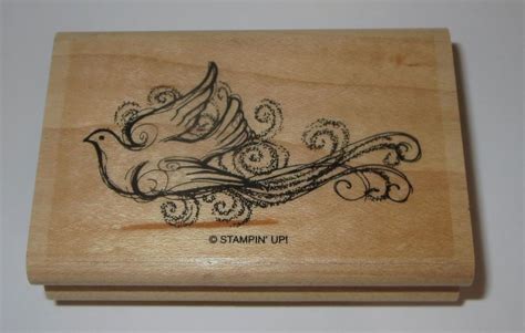 Dove Rubber Stamp Stampin Up Retired Flying Bird Wood Mounted Peace