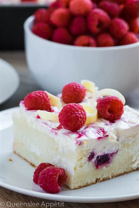 White chocolate & raspberry cake. White Chocolate Raspberry Poke Cake ~ Recipe | Queenslee ...