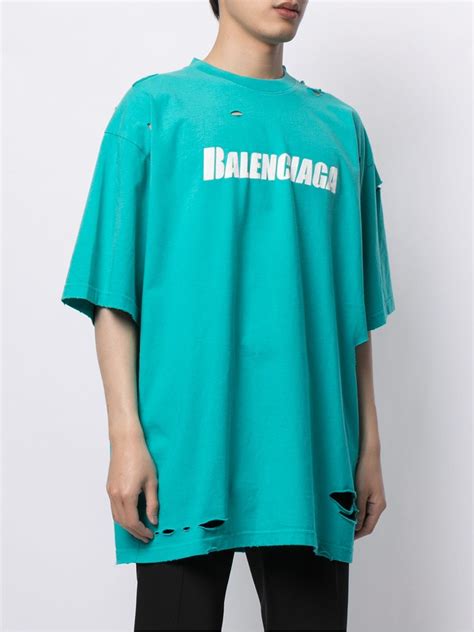 Balenciaga Distressed Logo Print T Shirt Smart Closet