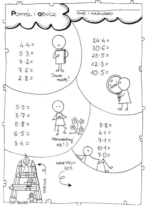 Ćwiczenia czytania druga klasa przedszkole w domu edukacja matematyka dzieci. Karty myślograficzne: mnożenie, dzielenie dla uczniów ...