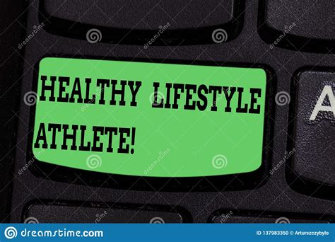 Writing Note Showing Healthy Lifestyle Athlete. Business ...