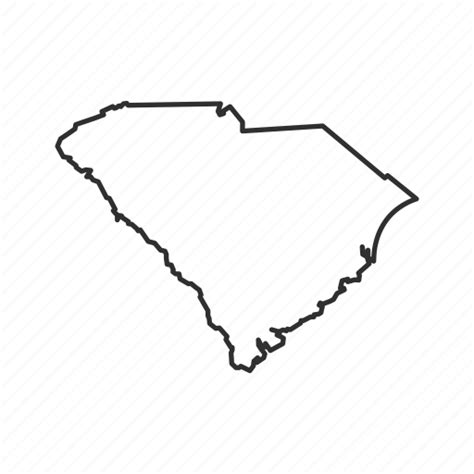 American State Borders Geography Map South Carolina State Usa