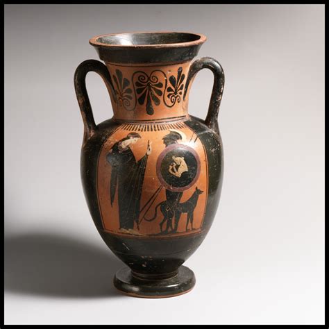 Greek Attic Neck Amphora Vases Obverse Dionysos And Woman Reverse