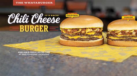 Whataburgers Chili Cheese Burger And Chili Cheese Fries Are Back On