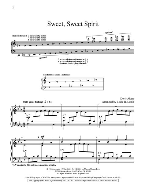 Sweet Sweet Spirit By Doris Akersarr Lamb Jw Pepper Sheet Music
