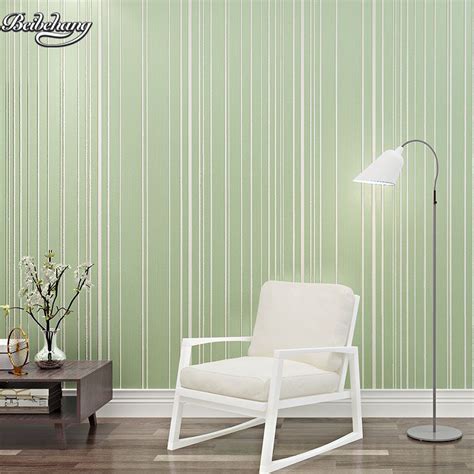 Beibehang 3d Stereo Simple Modern Green Striped Wallpaper Bedroom