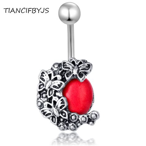 TIANCIFBYJS Surgical Steel 14G Navel Belly Ring Body Piercing Jewellery