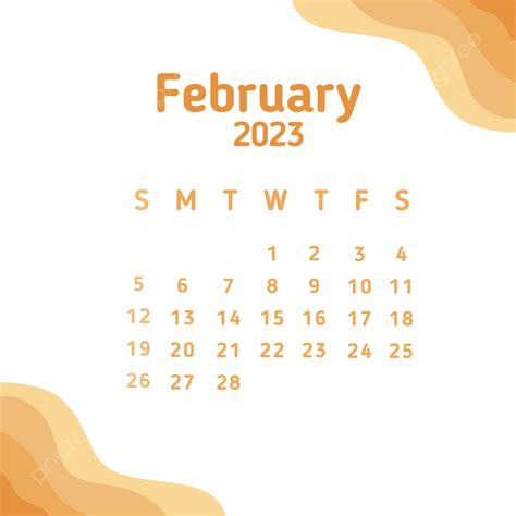 Calendar February 2023 February Feb Calendar Png Transparent Clipart