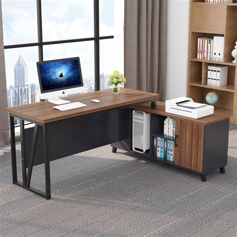 Tribesigns Large L Shaped Desk 55 Inches Executive Office Desk