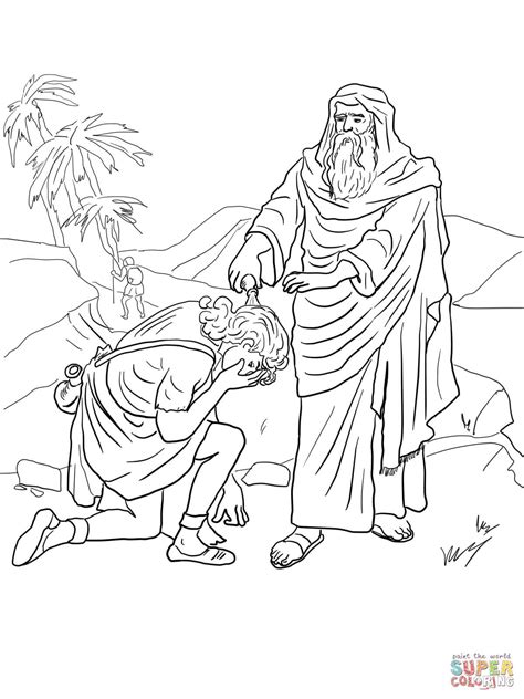Samuel Anoints David As King Coloring Page Free Printable Coloring