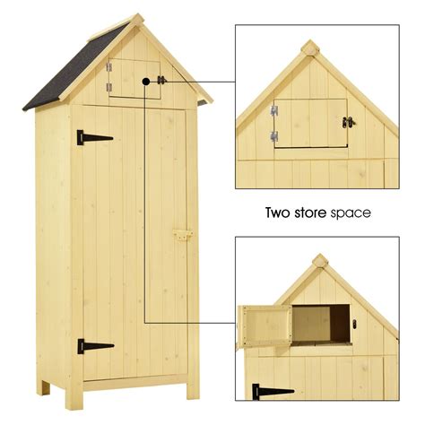 Mcombo 70” Wooden Garden Shed Wooden Lockers With Fir Wood Fashionabl