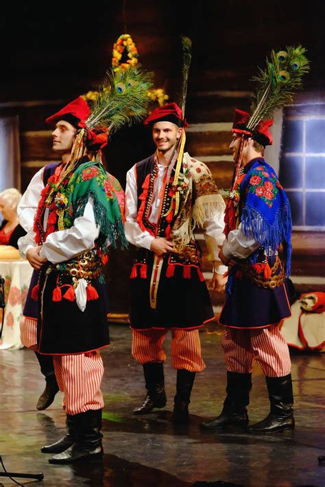 Groomsmen In Folk Clothing From Kraków Southern Polish Folk Costumes Polskie Stroje
