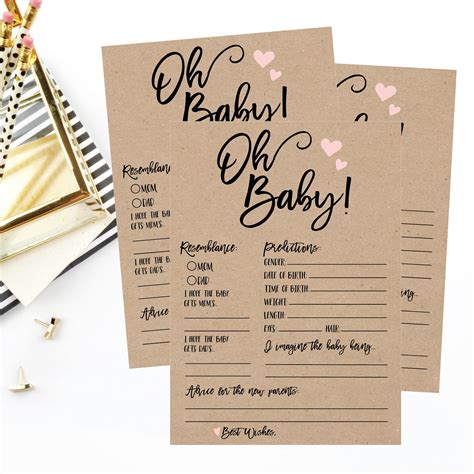 Baby Girl Prediction Cards Mad Libs Printable Baby Prediction Etsy Uk