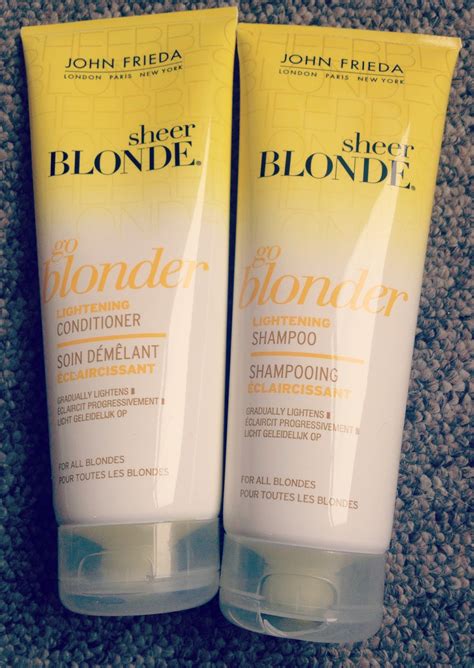 The shampoos that work best at lightening hair are those with chamomile. Georgiabeee: John Frieda Sheer Blonde Campaign!