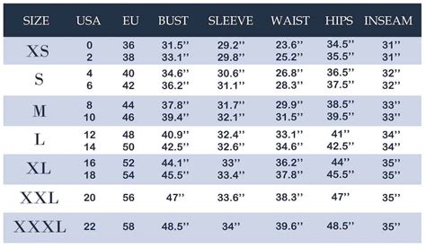 Womans Clothing Size Conversion Chart Pants Shirts Jackets Curve Life Style