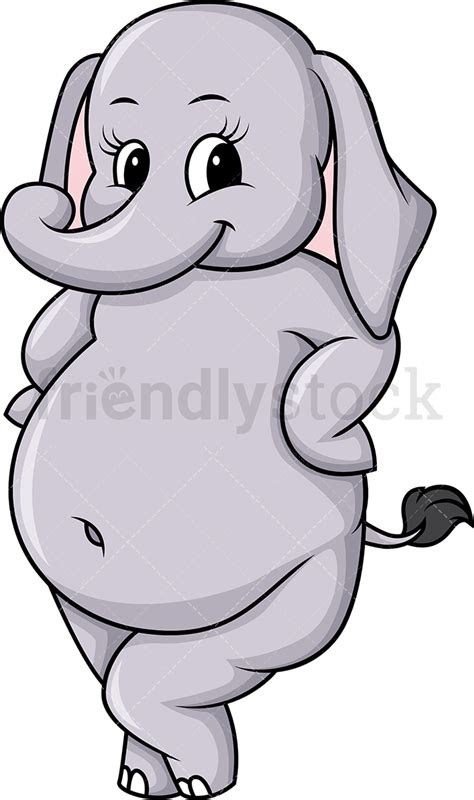 Female Elephant Cartoon Clipart Vector Friendlystock