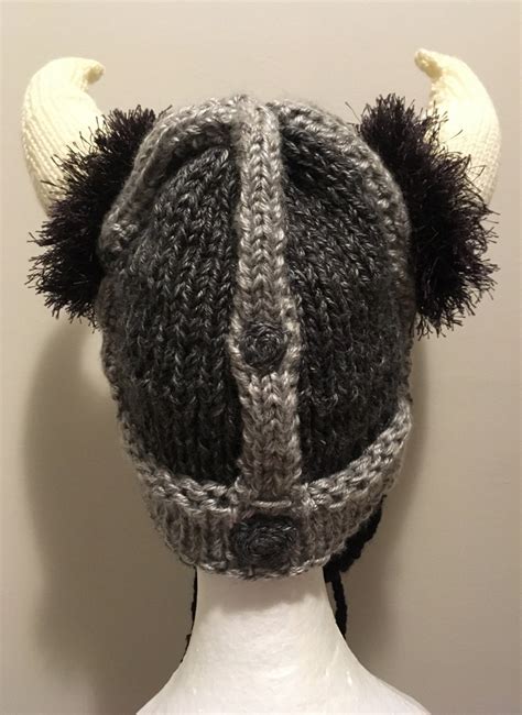 Warm Large Adult Knitted Viking Helmet With Removable Beard Etsy