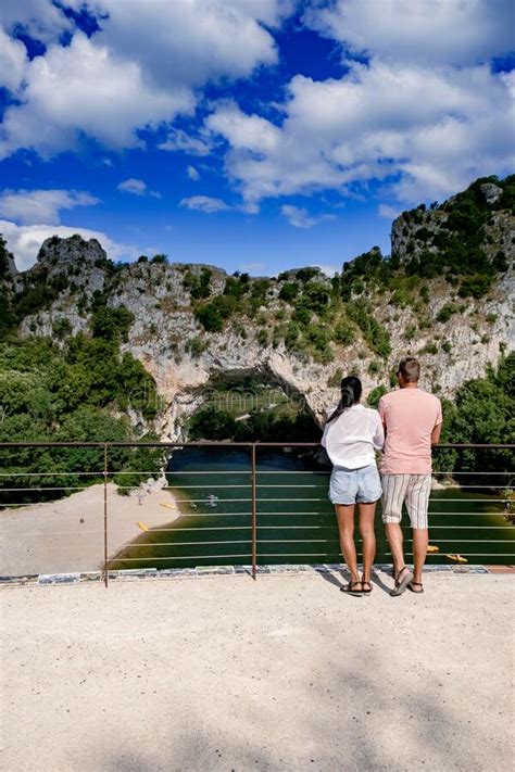 The Famous Natural Bridge Of Pont D Arc In Ardeche Department In France