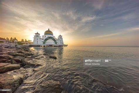 Sunrise At Malacca Straits Floating Mosque West Coast Malaysia