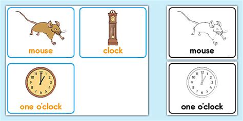 Hickory Dickory Dock Picture Flash Cards Twinkl