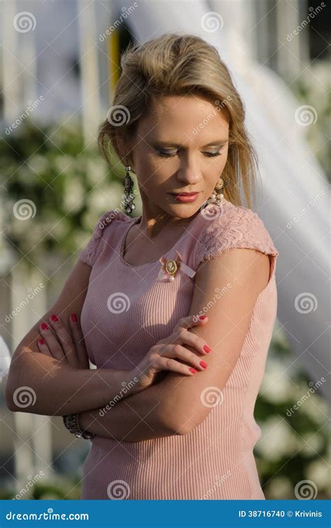Young Beautiful Woman In Dubai Miracle Garden Stock Photo Image Of