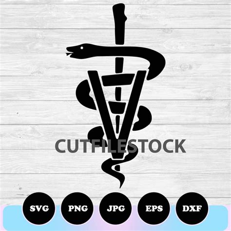 Veterinarian Symbol Caduceus SVG PNG Silhouette Digital File