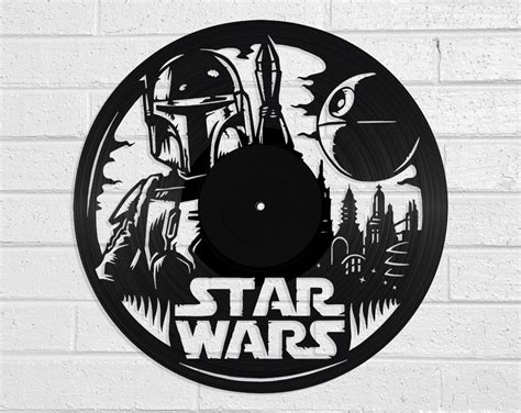 Star Wars Boba Fett Vinyl Record Art Vinyl Revamp Vinyl Record Art