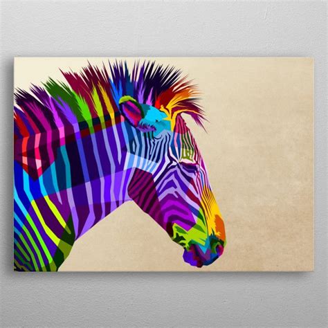 Colorful Zebra Isolated Poster By Peri Priatna Displate