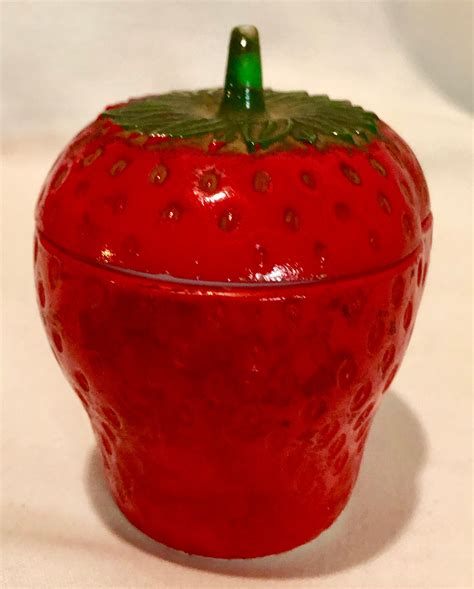 Vintage Hazel Atlas Milk Glass Strawberry Jam Jelly Condiment Jar