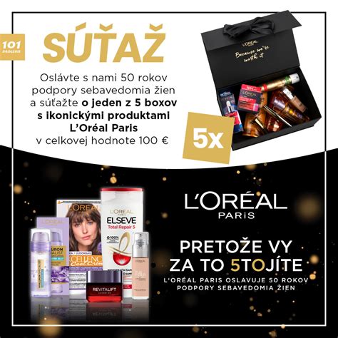 súťaž o 5 boxov s ikonickými produktami l oréal paris v celkovej hodnote 100€ súťažíme sk