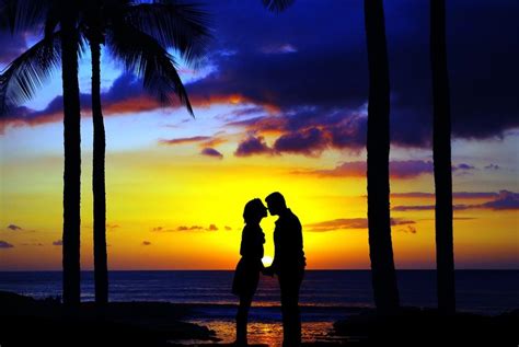 Romance Love Relationship Couple Kissing Sunset Image Finder