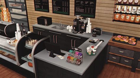 Starbucks Coffee Shop V2 Furnished Dreamteamsims Sims 4