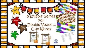 All double consonants games for kids. 5 Syllable Games for C+le and Double Vowel Words ...