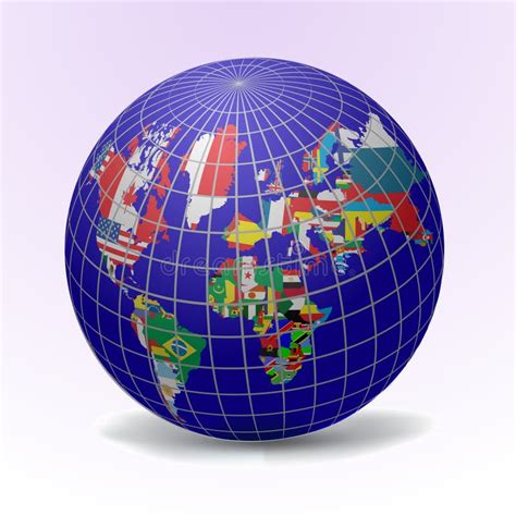Flags Globe With World Map Stock Vector Illustration Of Concept 15999973