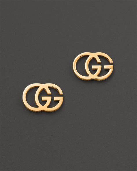 Gucci 18K Yellow Gold Running G Stud Earrings Jewelry Accessories