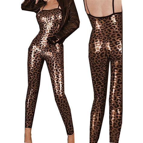2021 Skinny Strapless Leopard Print Jumpsuit Women Spaghetti Strap