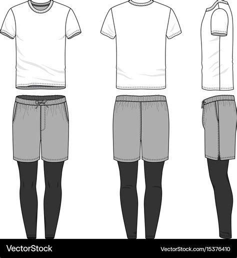 templates of blank t shirt shorts pants royalty free vector