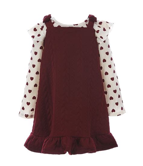 Rare Editions Little Girls 2t 6x Heart Printed Rib Knit Top Textured