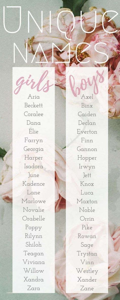 Unique Middle Names For Girls Girls Middle Names Unique Mit