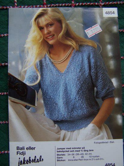 Vintage Ladies 34 Sleeve Filigree Summer Sweater Top Knitting Pattern 4854