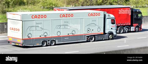 Cazoo Enclosed Car Delivery Transporter Trailer And Hgv Lorry Truck