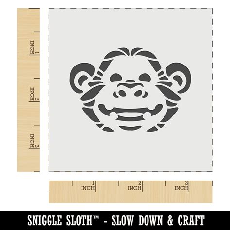 Grinning Chimpanzee Ape Monkey Face Wall Cookie Diy Craft Reusable
