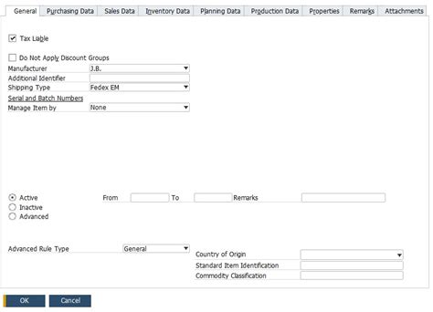 Sap Business One In Depth Review Item Master Data Firebear